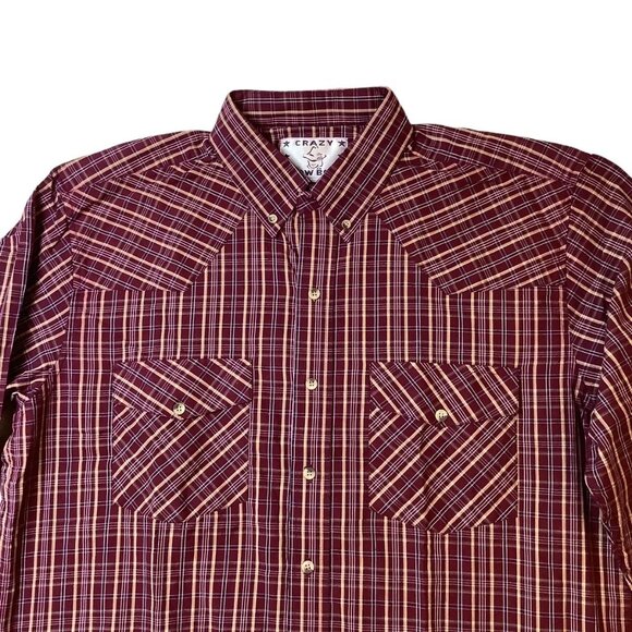 Crazy Cowboy Men's Long Sleeve Button Down Western Shirt Plaid Size XL - Picture 7 of 12